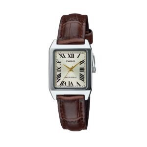 ساعة كاسيو كلاسيك نسائية بحزام جلدي بني - Casio LTP-V007L-9BUDF