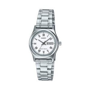 Casio LTP-V006D-7B - ساعة كاسيو نسائية بمينا فضي وسوار ستانلس ستيل