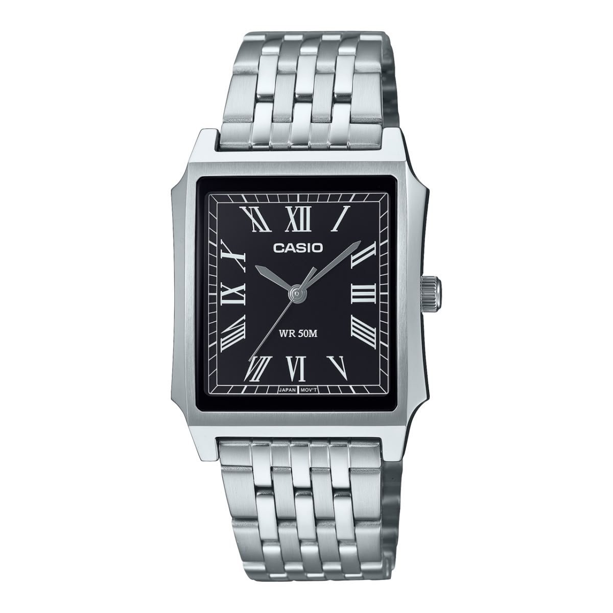 Casio MTP-B190D-1BV – ساعة كاسيو أنالوج للرجال بسوار ستانلس ستيل ومينا أسود
