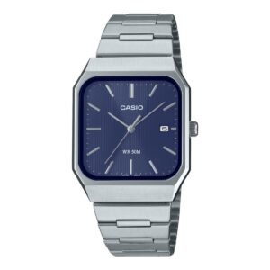 Casio MTP-B185D-2A1V – ساعة كاسيو أنالوج للرجال بسوار ستانلس ستيل ومينا أزرق
