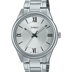 Casio MTP-V005D-7B5 - ساعة كاسيو أنالوج للرجال بسوار ستانلس ستيل ومينا فضي