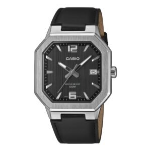 Casio MTP-B195L-1AV - ساعة كاسيو أنالوج للرجال بسوار جلد أسود ومينا أسود