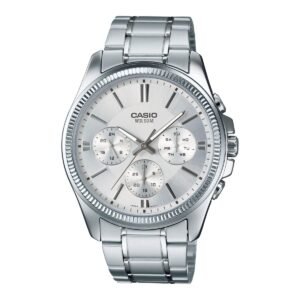 Casio MTP-1375D-7AV - ساعة كاسيو رجالية متعددة الوظائف ستيل مينا أبيض