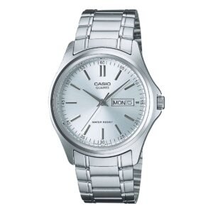 Casio MTP-1239D-7A - ساعة كاسيو رجالية ستيل مينا أبيض