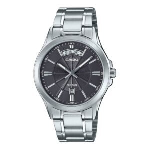 Casio MTP-1381D-8AV - ساعة كاسيو رجالية ستيل مينا رمادي