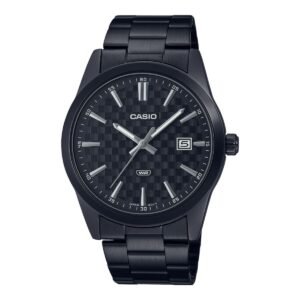Casio MTP-VD03B-1A - ساعة كاسيو رجالية ستيل باللون الأسود الكامل