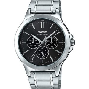 Casio MTP-V300D-1A - ساعة كاسيو رجالية متعددة الوظائف ستيل مينا أسود