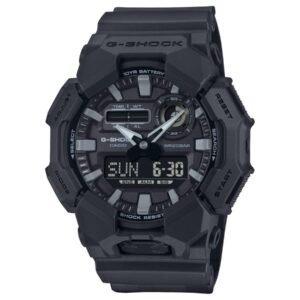 CASIO GA-010-1A1DR - ساعة كاسيو رجالية جي شوك أسود كامل وبطارية 10 سنوات