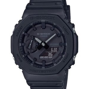 CASIO GA-2100-1A1DR - ساعة كاسيو رجالية جي شوك كاسيوك أسود مات بالكامل