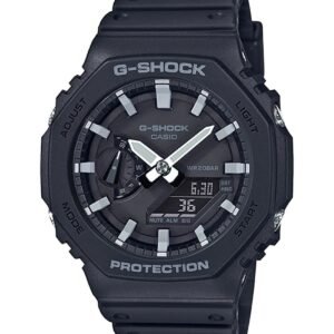 CASIO GA-2100-1ADR - ساعة كاسيو رجالية جي شوك كاسيوك أسود ومينا أبيض