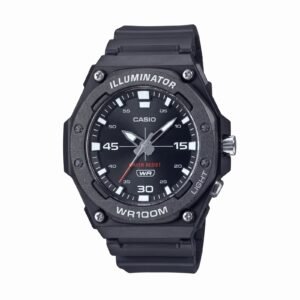 Casio MW-620H-1AV - ساعة كاسيو تناظرية رياضية للرجال بسوار راتنج أسود
