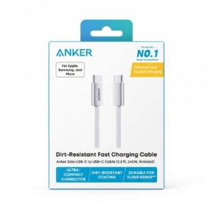 Anker Zolo USB-C to USB-C Fast Charging Cable (3.3 ft, 240W, Braided) - كيبل شحن سريع أنكر زولو من نوع C إلى نوع C
